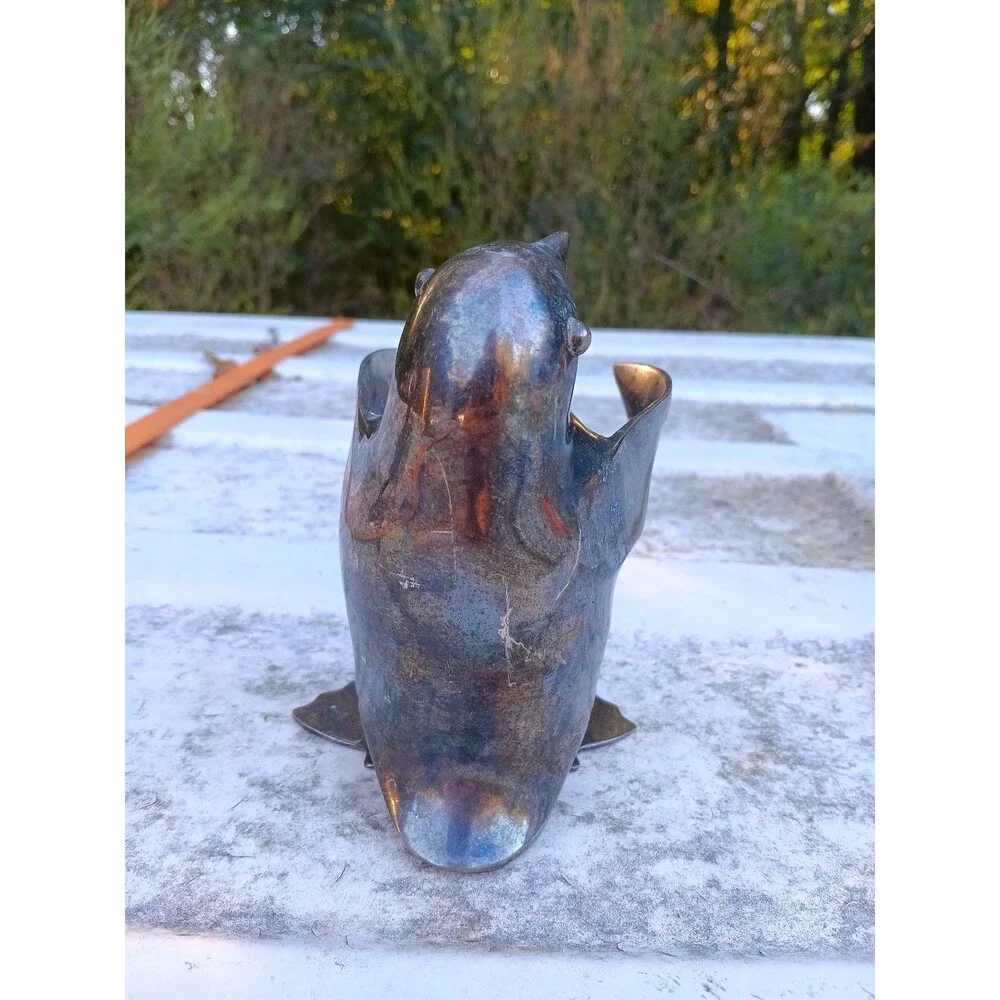 Restoration Hardware Silver Penguin Candle Holder/Decoration